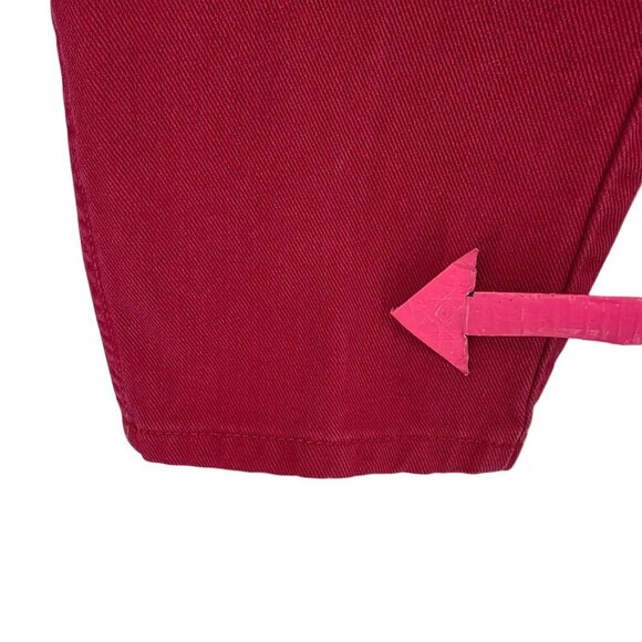 Vintage Guess Womens 31 Jeans High Rise Red Denim Barrel Mom Made In USA 1990s - Picture 8 of 12